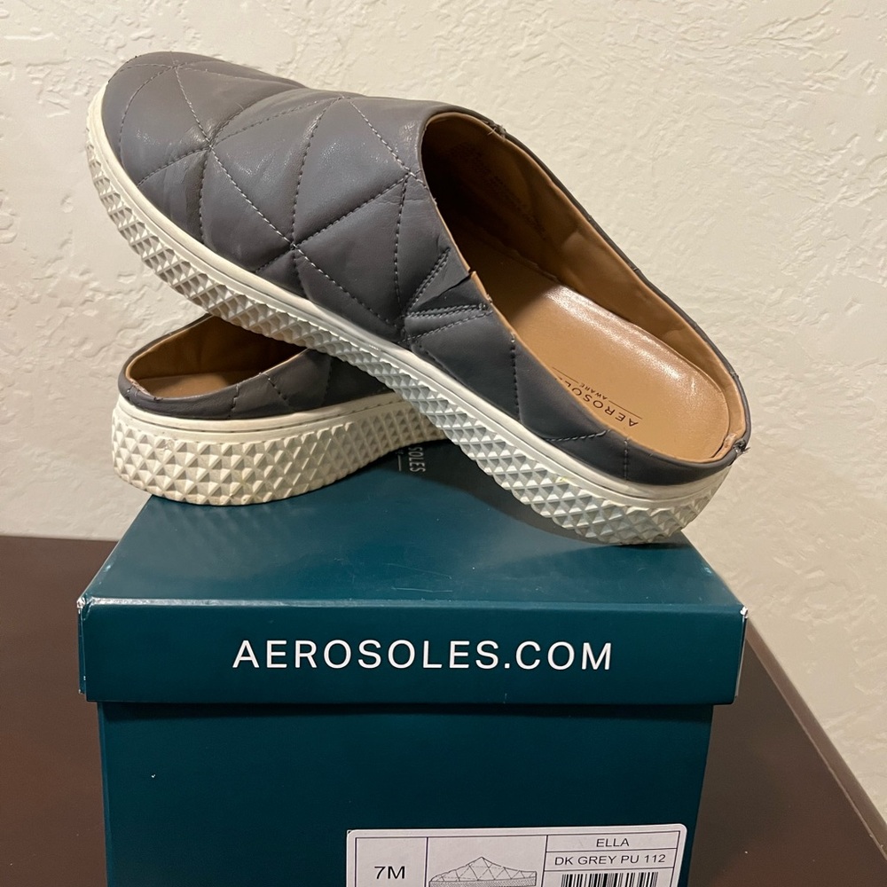 Aerosoles Gray Quilted Slip-On Sneakers